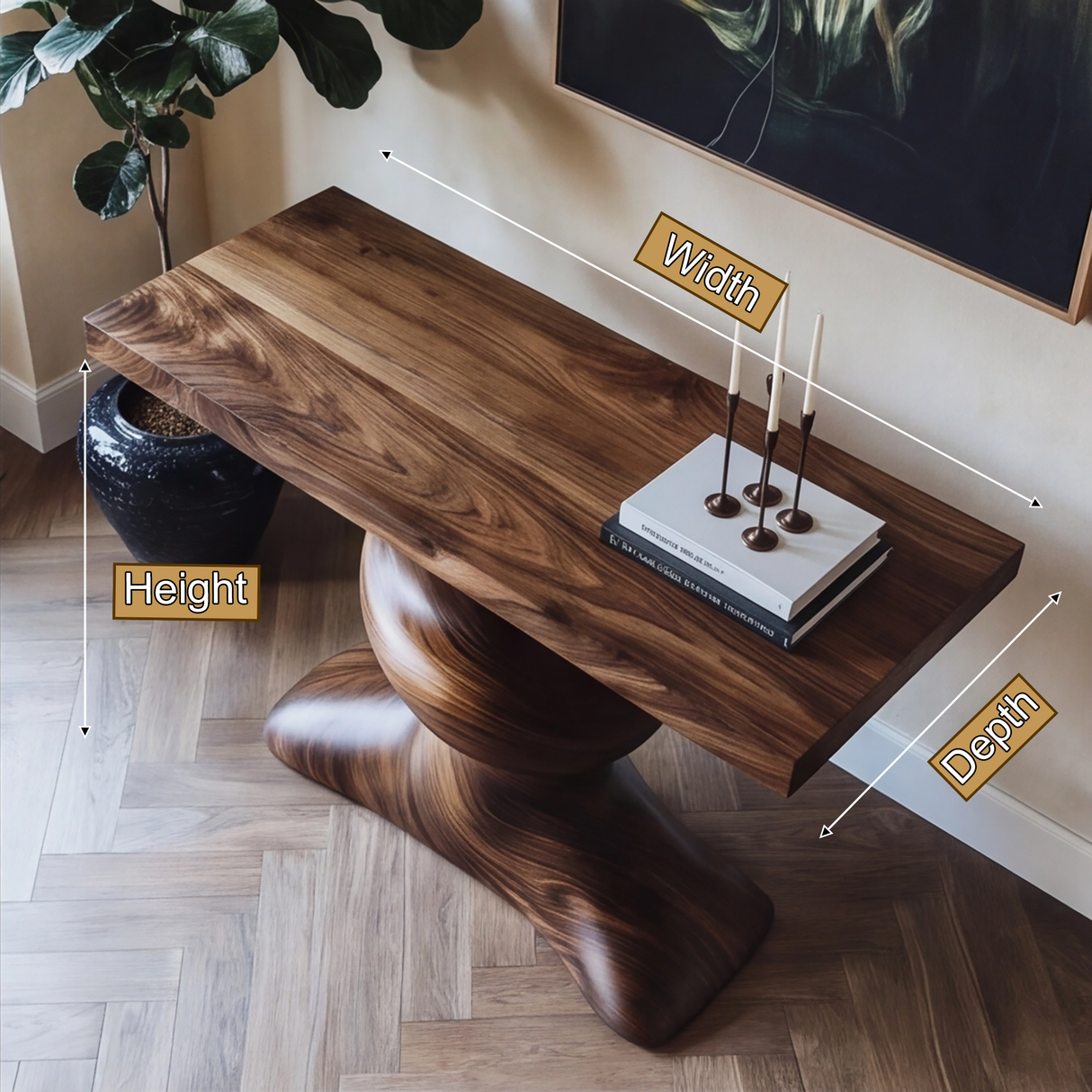 Vaelith Sculpted Solid Wood Console Table - Timberustic Console Table