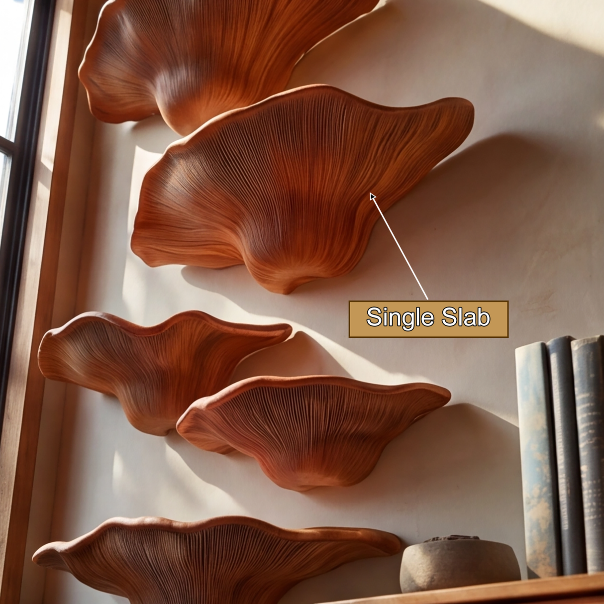 Vaelith Sculpted Solid Wood Mushroom Floating Shelf - Timberustic Floating Shelf