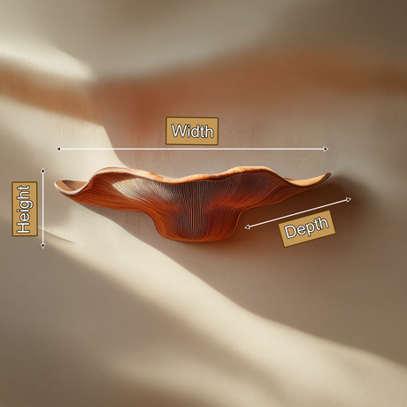 Vaelith Sculpted Solid Wood Mushroom Floating Shelf - Timberustic Floating Shelf