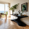 Vaelithar Flowing Solid Wood Console Table Black - Timberustic Console Table