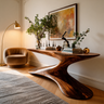 Vaelithar Flowing Solid Wood Console Table Brown - Timberustic Console Table