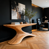 Vaelithar Flowing Solid Wood Console Table Natural Oak - Timberustic Console Table