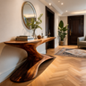 Vaelithar Flowing Solid Wood Console Table Teak - Timberustic Console Table