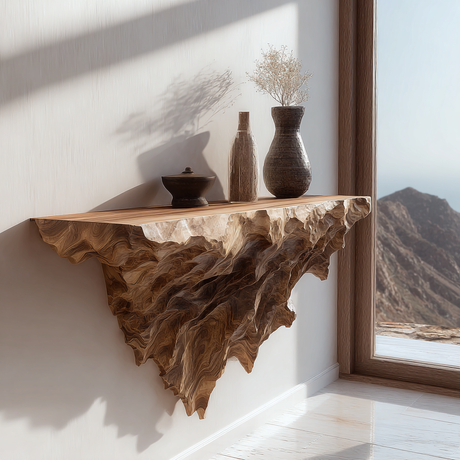 Vaelmont Handcrafted Mountain Floating Shelf - Timberustic Floating Shelf