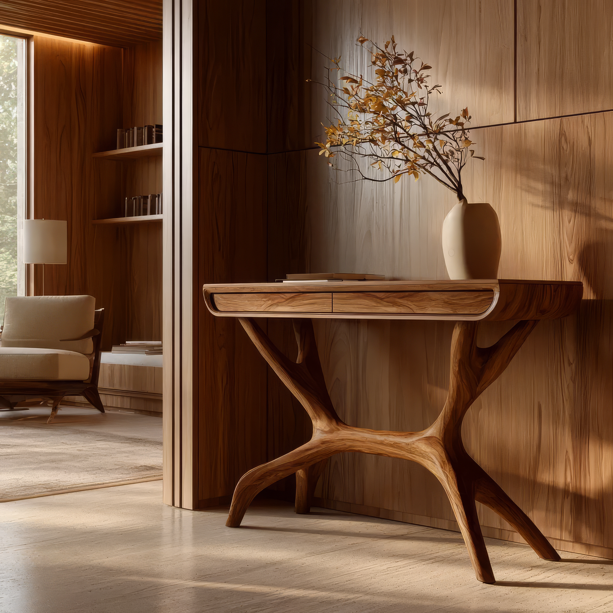 Vaelmyr Sculpted Solid Wood Console Table SPA253131