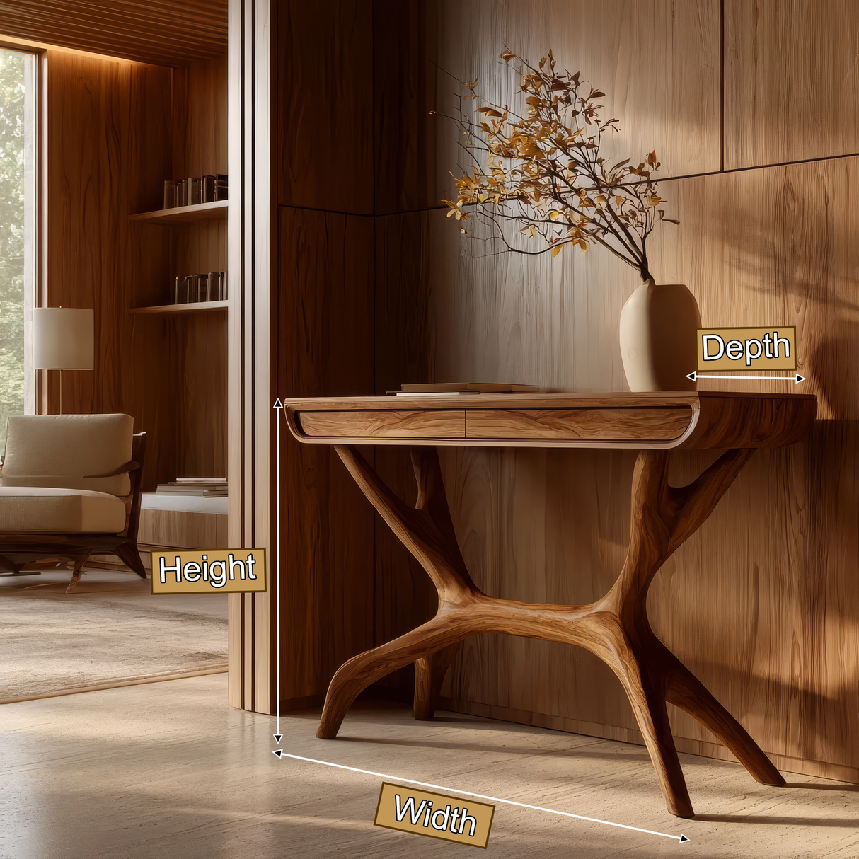 Vaelmyr Sculpted Solid Wood Console Table SPA253131