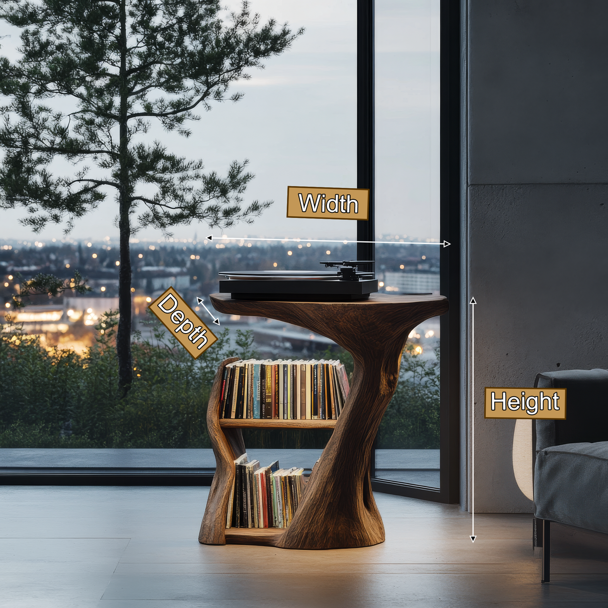 Vaelnor Handcrafted Solid Wood Record Player Stand SPA664230