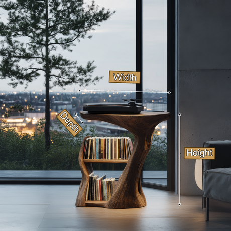 Vaelnor Handcrafted Solid Wood Record Player Stand SPA664230 - Timberustic Record Player Stand With Storage