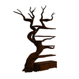 Vaelor Organic Modern Tree Bookshelf with Drawers Dark Walnut - Timberustic Tree Bookshelf