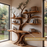 Vaelor Sculpted Solid Wood Console Table with Shelves - Timberustic Console Table with Shelves