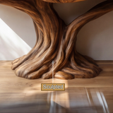 Vaelor Sculpted Solid Wood Console Table with Shelves - Timberustic Console Table with Shelves