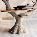 Vaeloran Handcrafted Solid Wood Tree Record Player Stand SPA321584 - Timberustic Record Player Stand With Storage