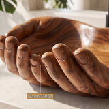 Vaelorin Handcrafted Solid Wood Hands-Shaped Vessel Sink