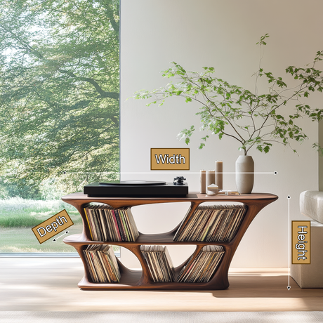 Vaelorin Handcrafted Solid Wood Record Player Stand SPA092853 - Timberustic Record Player Stand With Storage