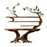Vaelorin Sculpted Solid Wood Console Table with Shelves Brown - Timberustic Console Table with Shelves