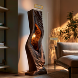 Vaelorin Sculpted Solid Wood Floor Lamp - Timberustic Floor Lamp