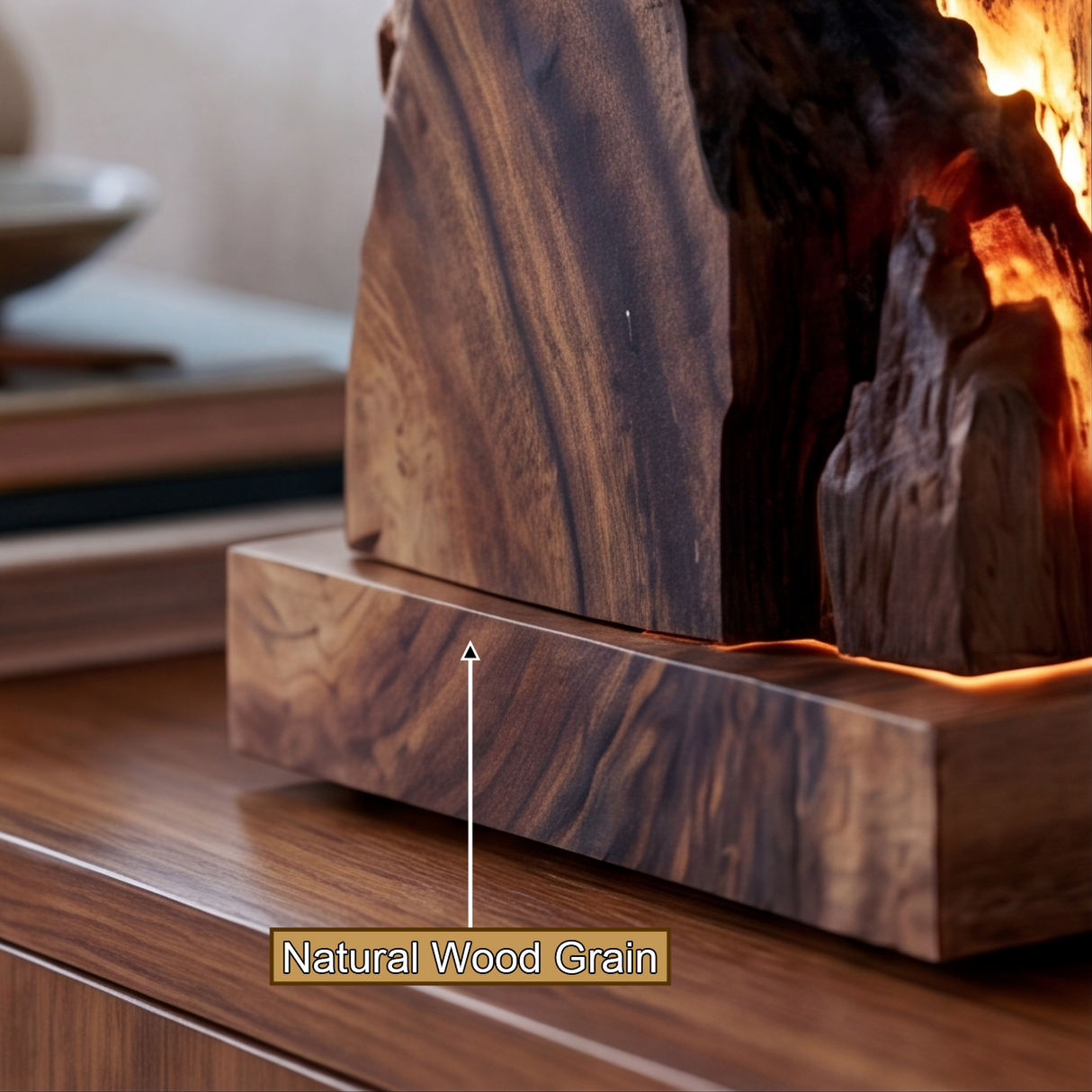 Vaelorin Sculpted Solid Wood Mountain Table Lamp