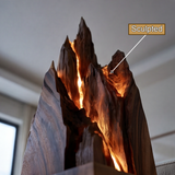 Vaelorin Sculpted Solid Wood Mountain Table Lamp