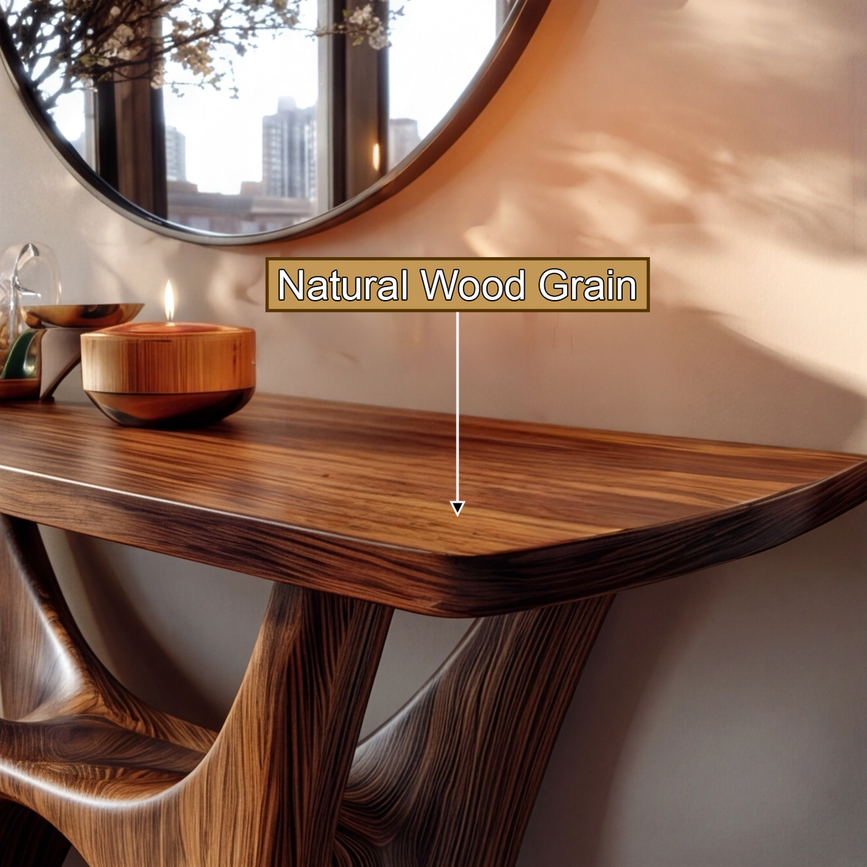 Vaeloris Curved Solid Wood Console Table - Timberustic Console Table
