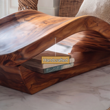 Vaeloris Handcrafted Sculpted Solid Wood Chaise Lounge