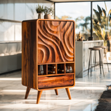 Vaeloris Handcrafted Solid Wood Bar Cabinet
