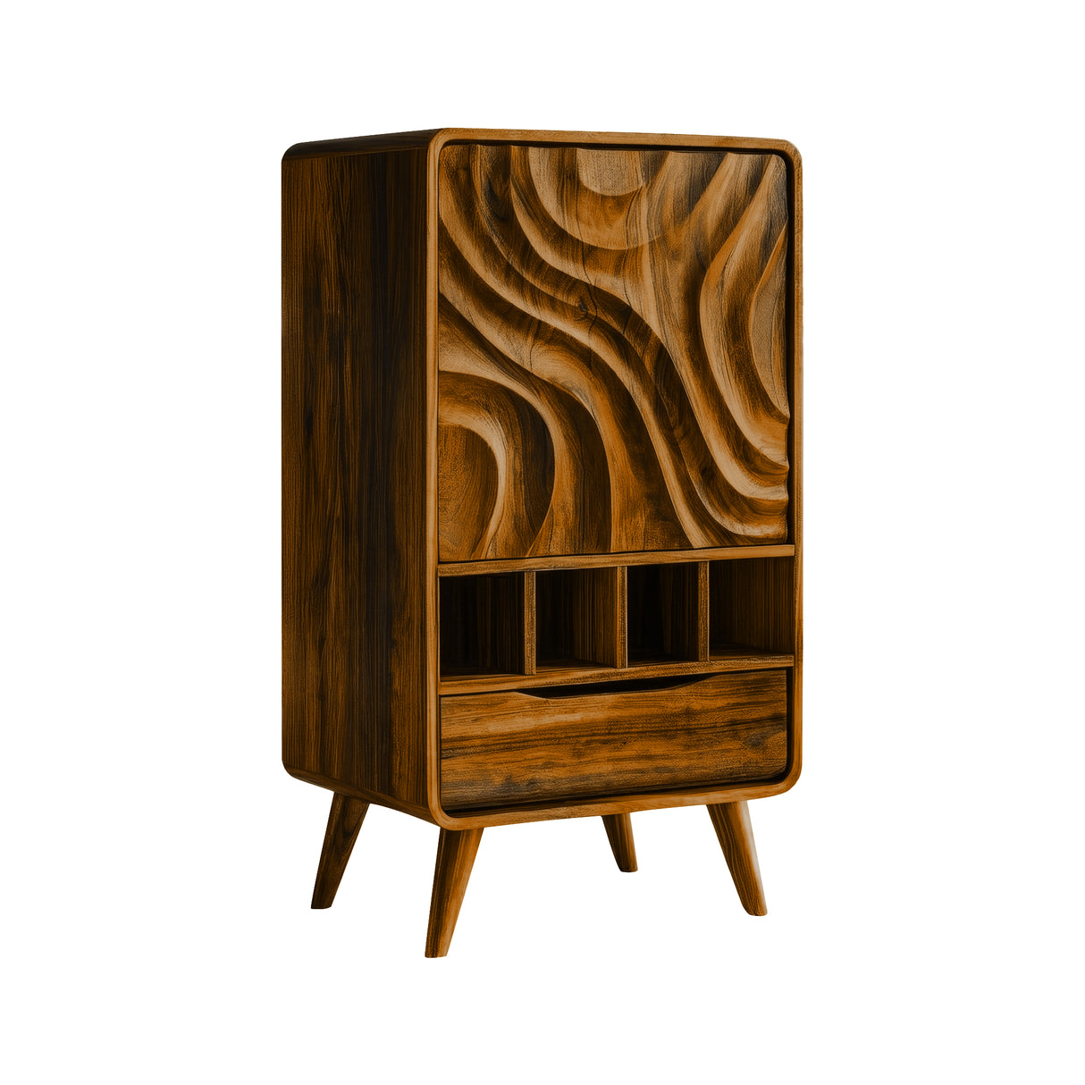 Vaeloris Handcrafted Solid Wood Bar Cabinet