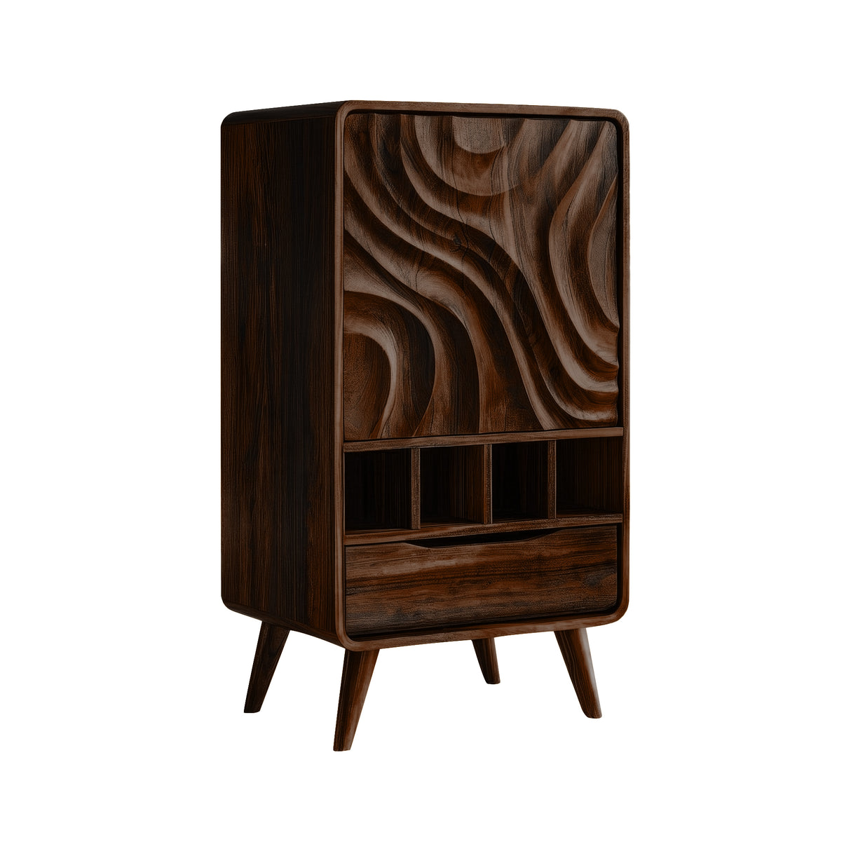 Vaeloris Handcrafted Solid Wood Bar Cabinet