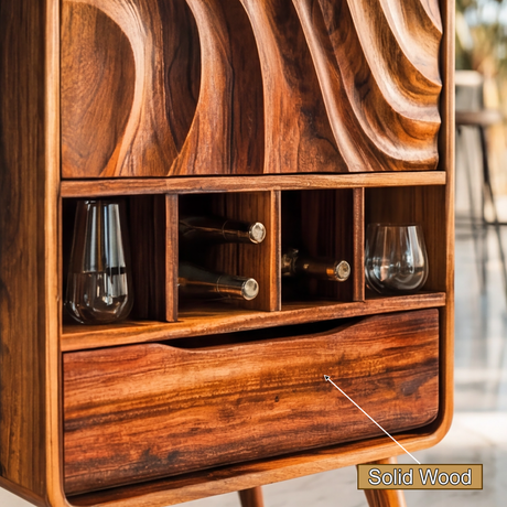 Vaeloris Handcrafted Solid Wood Bar Cabinet - Timberustic Bar Cabinet