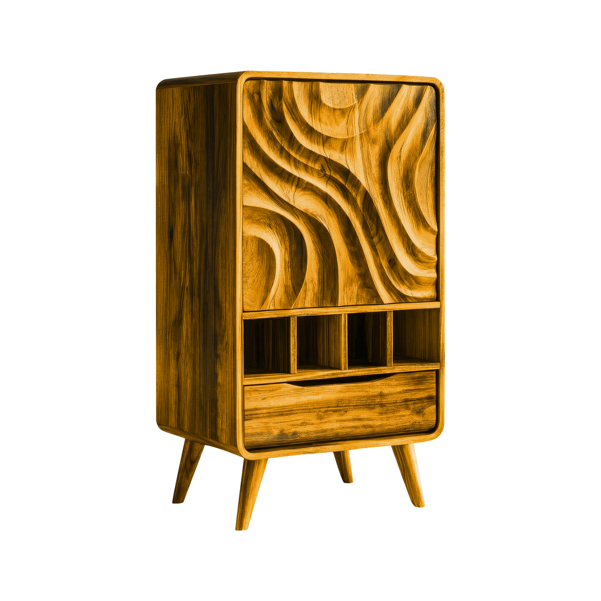 Vaeloris Handcrafted Solid Wood Bar Cabinet