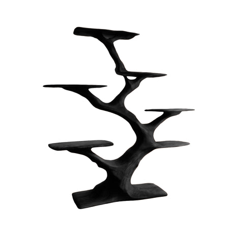 Vaeloris Sculpted Solid Wood Tree Bookshelf Black - Timberustic Tree Bookshelf