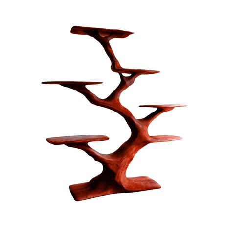 Vaeloris Sculpted Solid Wood Tree Bookshelf Mahogany - Timberustic Tree Bookshelf