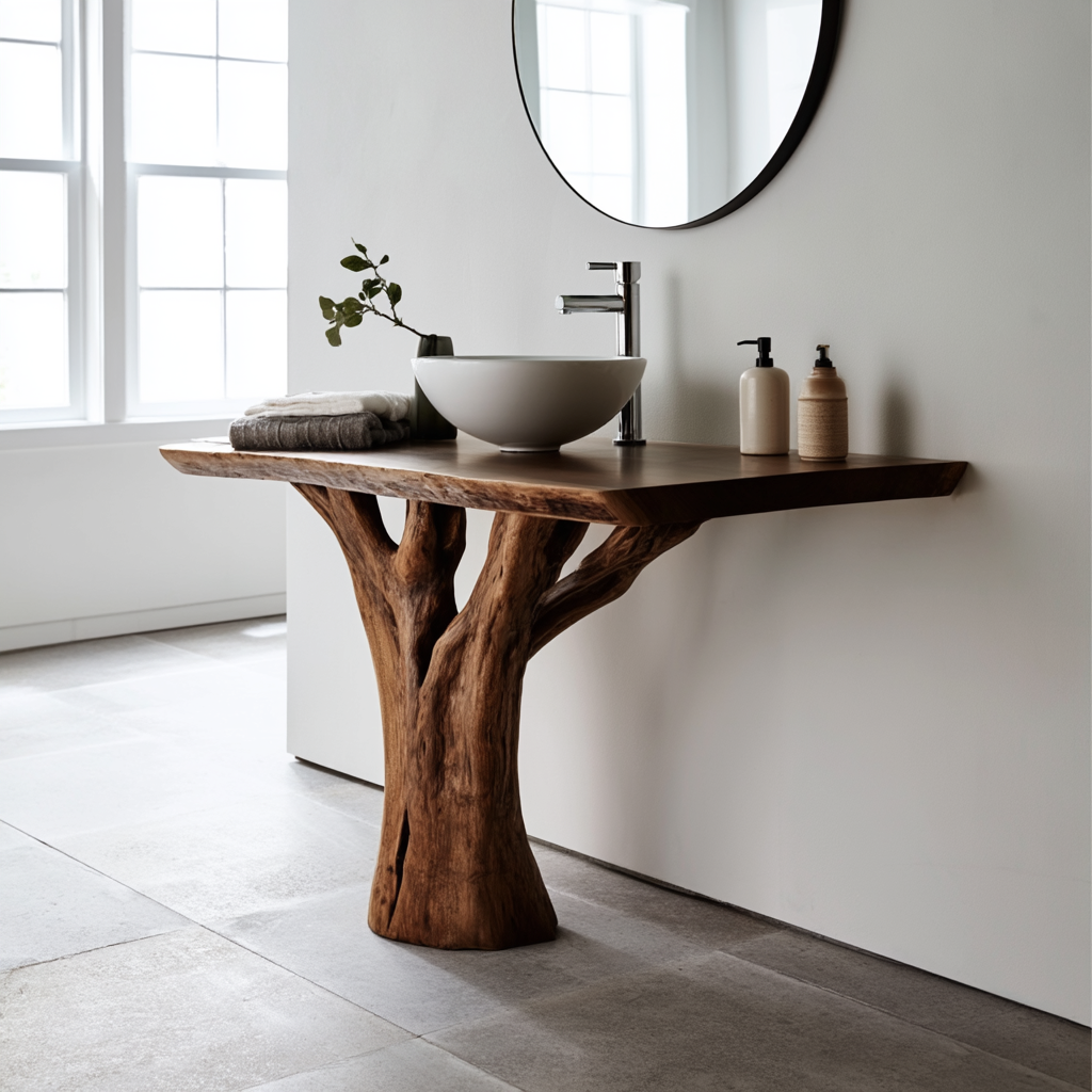 Vaelorn Treeform Solid Wood Freestanding Bathroom Vanity - Timberustic Freestanding Bathroom Vanity