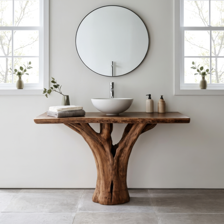 Vaelorn Treeform Solid Wood Freestanding Bathroom Vanity - Timberustic Freestanding Bathroom Vanity