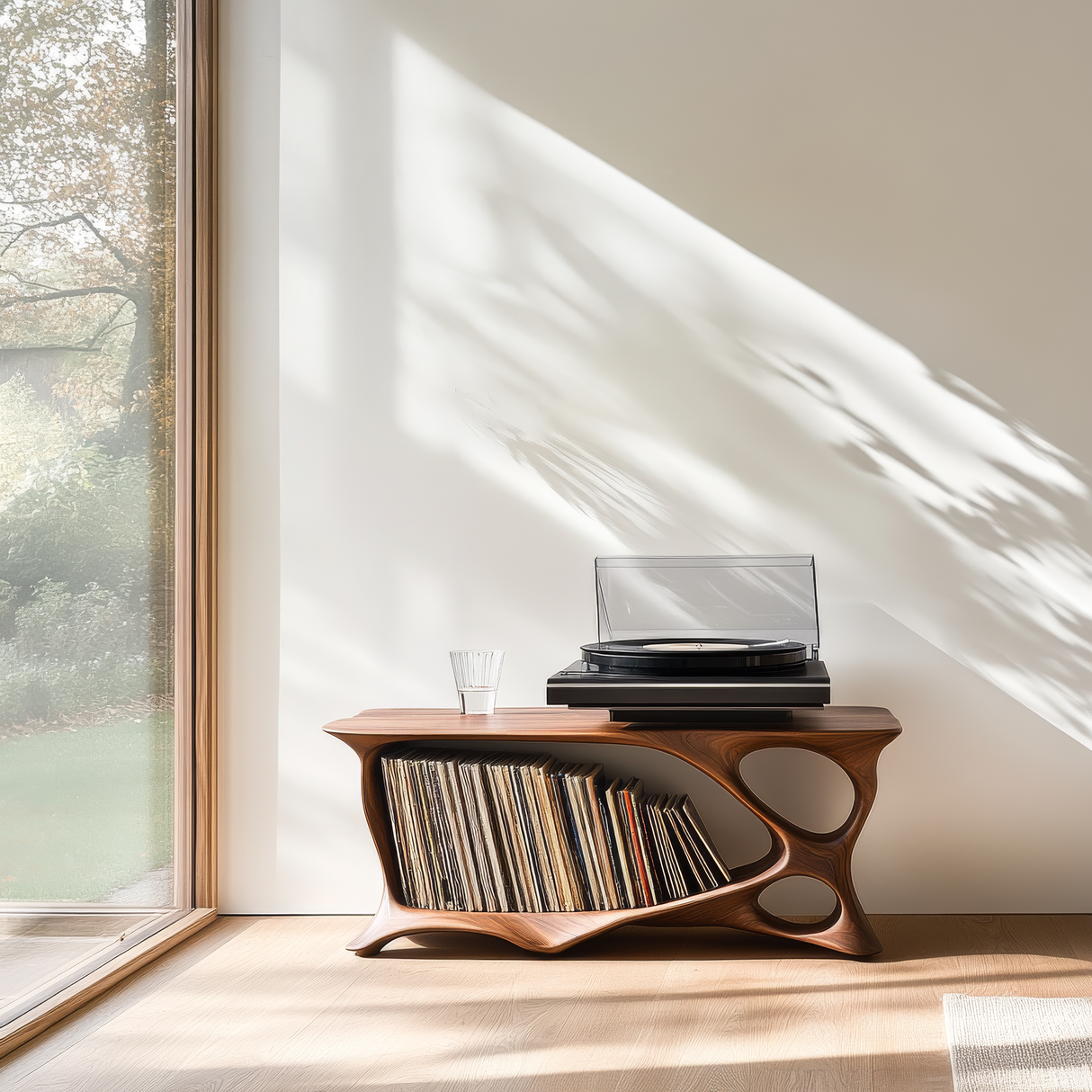 Vaelric Handcrafted Solid Wood Record Player Stand SPA032456