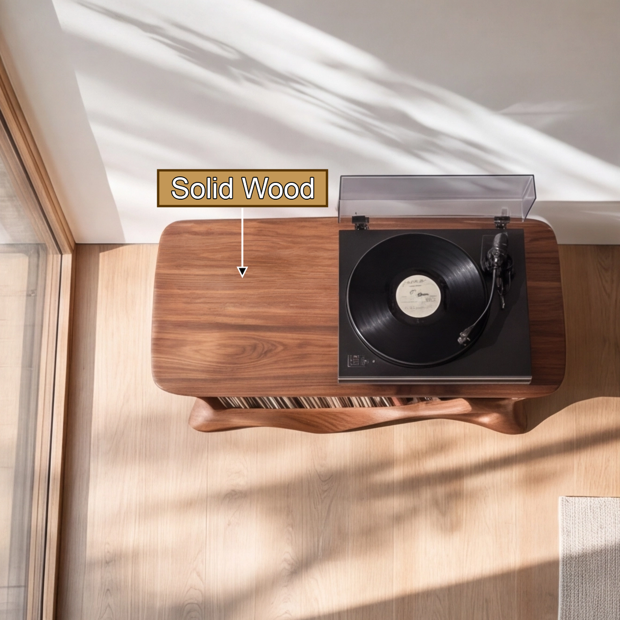 Vaelric Handcrafted Solid Wood Record Player Stand SPA032456