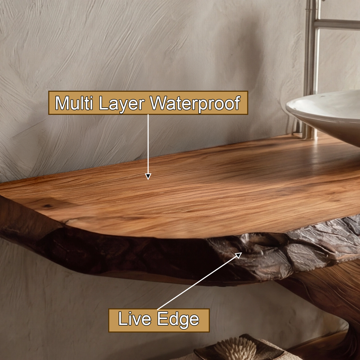 Vaelric Rootform Solid Wood Freestanding Bathroom Vanity with Shelves - Timberustic Freestanding Bathroom Vanity with Shelves