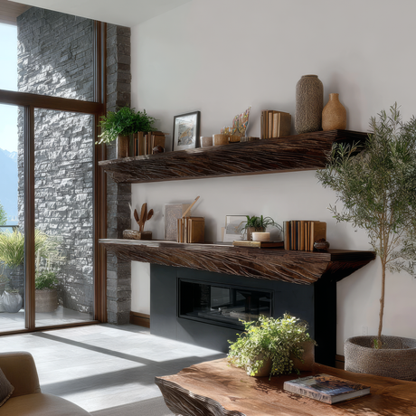 Vaelric Sculpted Fireplace Mantel Shelf SPA579335 - Timberustic Fireplace Mantel Shelf