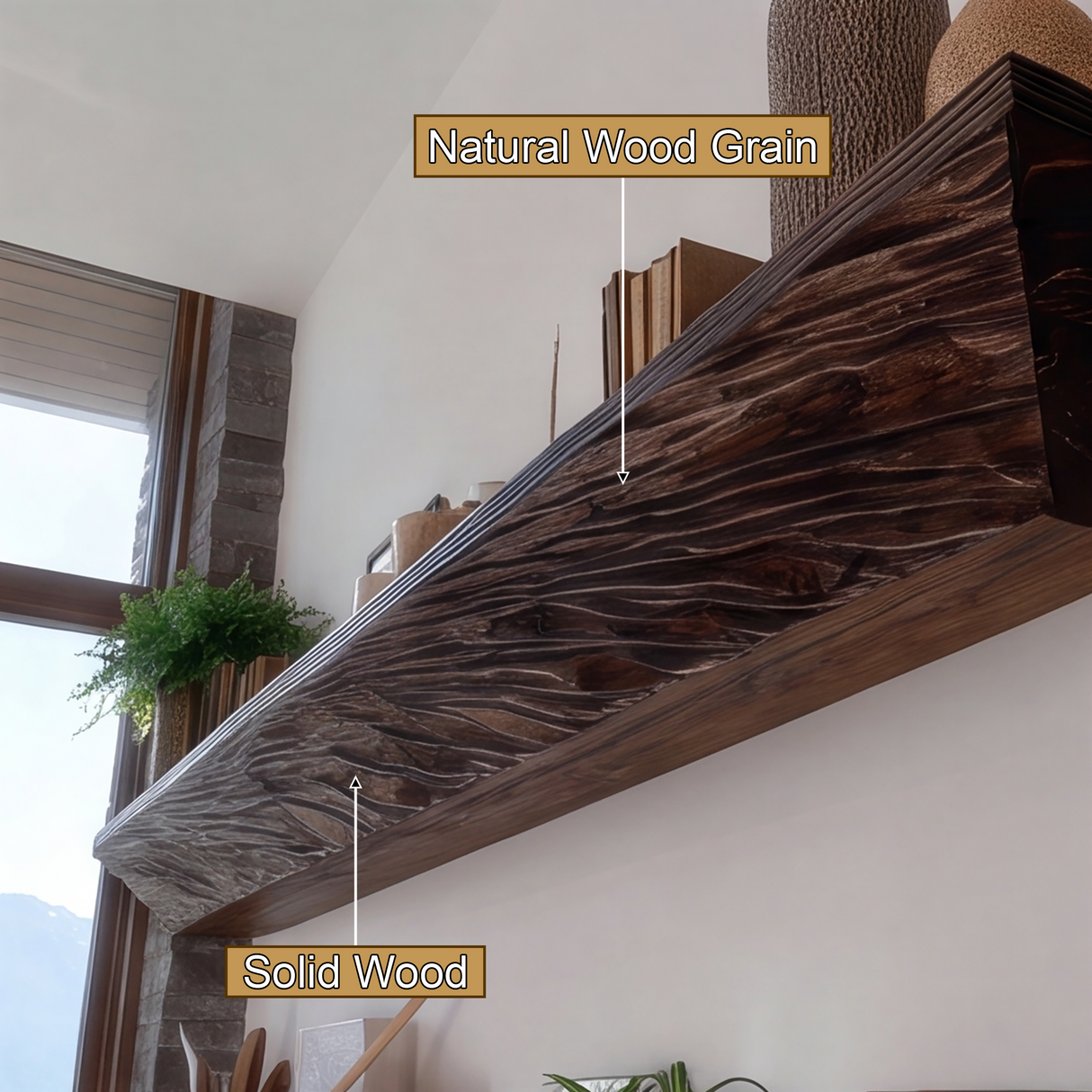 Vaelric Sculpted Fireplace Mantel Shelf SPA579335