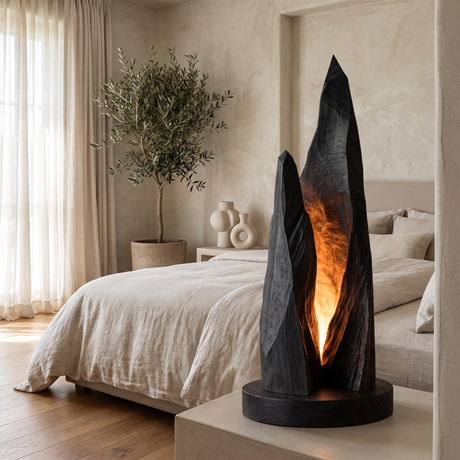 Vaelric Sculpted Mountain Table Lamp Black - Timberustic Table Lamp