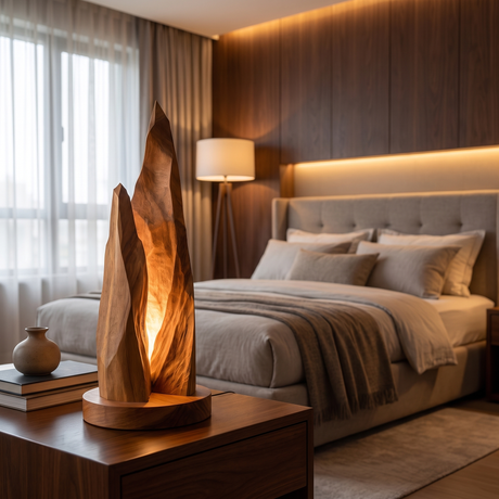Vaelric Sculpted Mountain Table Lamp Brown - Timberustic Table Lamp