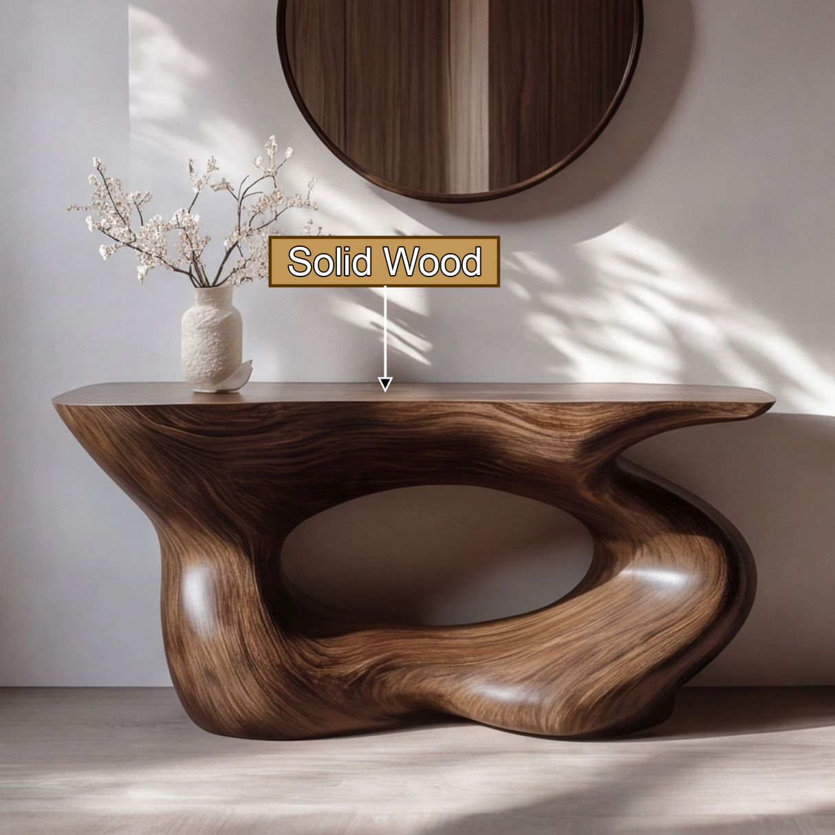 Vaelric Sculpted Solid Wood Console Table - Timberustic Console Table