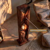 Vaelric Sculpted Solid Wood Floor Lamp - Timberustic Floor Lamp