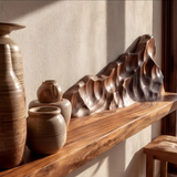 Vaelric Sculpted Solid Wood Mountain Floating Shelf - Timberustic Floating Shelf