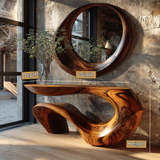 Vaelrith Sculpted Solid Wood Console Table - Timberustic Console Table