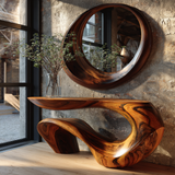 Vaelrith Sculpted Solid Wood Console Table - Timberustic Console Table