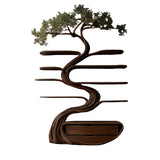 Vaelrith Sculpted Solid Wood Tree Bookshelf with Drawers Dark Walnut - Timberustic Tree Bookshelf