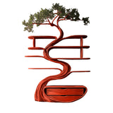 Vaelrith Sculpted Solid Wood Tree Bookshelf with Drawers Mahogany - Timberustic Tree Bookshelf