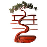Vaelrith Sculpted Solid Wood Tree Bookshelf with Drawers Mahogany - Timberustic Tree Bookshelf