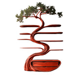 Vaelrith Sculpted Solid Wood Tree Bookshelf with Drawers Mahogany - Timberustic Tree Bookshelf
