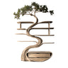 Vaelrith Sculpted Solid Wood Tree Bookshelf with Drawers Natural Oak - Timberustic Tree Bookshelf
